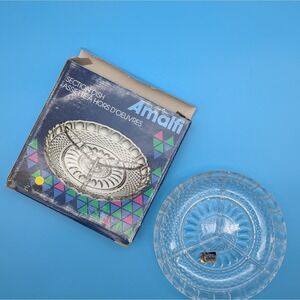 Vintage Amalfi 24% Lead Crystal 3-Section Relish Dish - Made in GDR